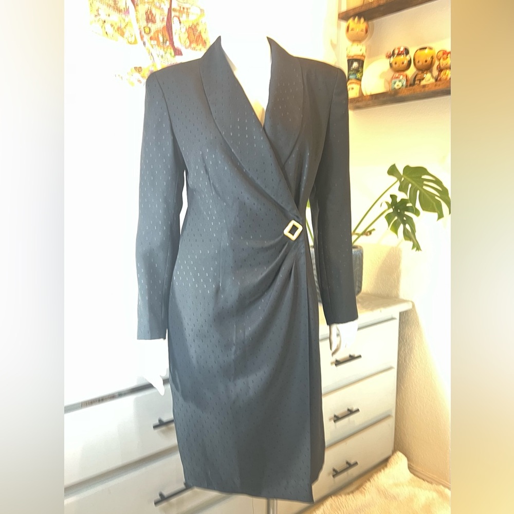 Liz Claiborne Black Polka Dot Classic Wrap Dress